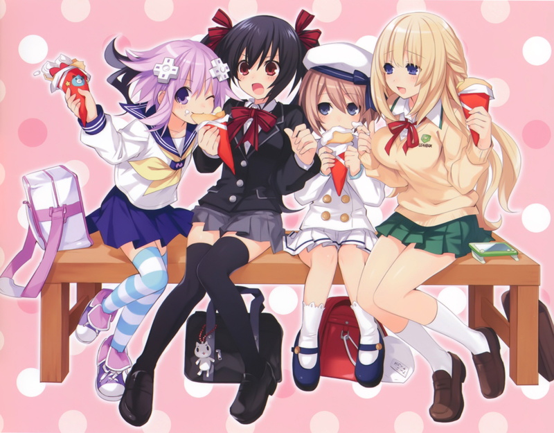Neptune (Hyperdimension Neptunia), Blanc (Hyperdimension Neptunia), Video Game, 4K, Vert (Hyperdimension Neptunia), Noire (Hyperdimension Neptunia), Hyperdimension