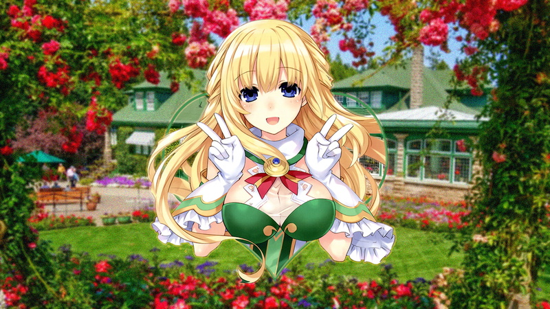 mansion, 1080P, picture-in-picture, Vert (Hyperdimension Neptunia), Hyperdimension Neptunia, garden