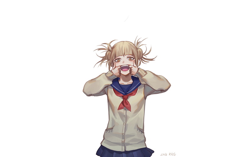 1080P, Smile, School Uniform, Yellow Eyes, Himiko Toga, Anime, Girl, My Hero Academia, Blonde
