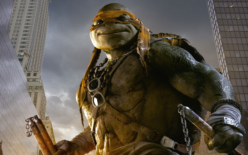 statue, Mikey, indoors, representation, low angle view, religion, metal, day, Turtles, architecture, male likeness, Ninja, creativity, human representation