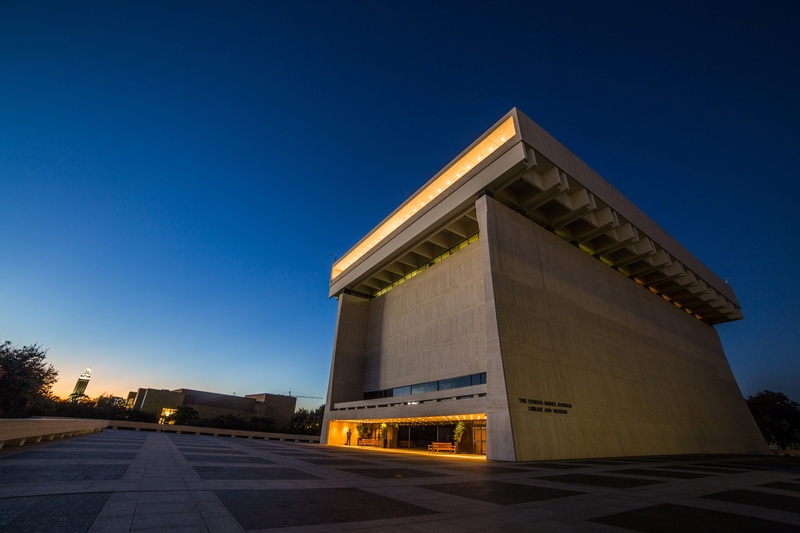 austin, LBJ Presidential Library, dusk, photos, concrete, Johnson, convention center, building Exterior, blue, no people, presidential, travel destinations