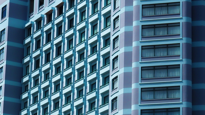 blue, pastelle tones, 4K, glass - material, pastelle, apartment 42 nguyen hue, purple, no people, hotel, saigon, diagonal lines, outdoors, lines, ho chi minh city