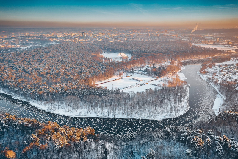 morning, 1080P, Vilnius, winter, Lithuania, Neris