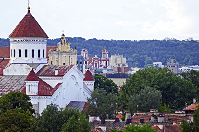 tree, built structure, house, architecture, town center, baltic states, view, travel destinations, downtown, city view, religion, plant, history, center