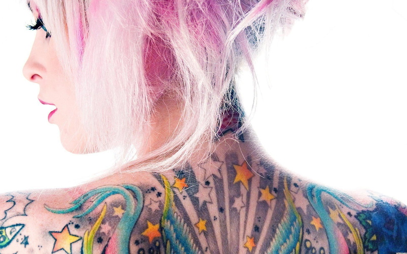 pink, fm, technobase, technobase fm, 1080P, women, tattoo, pink hair, hair