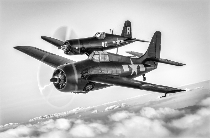 1080P, FM-2, two aircraft, F4U-7