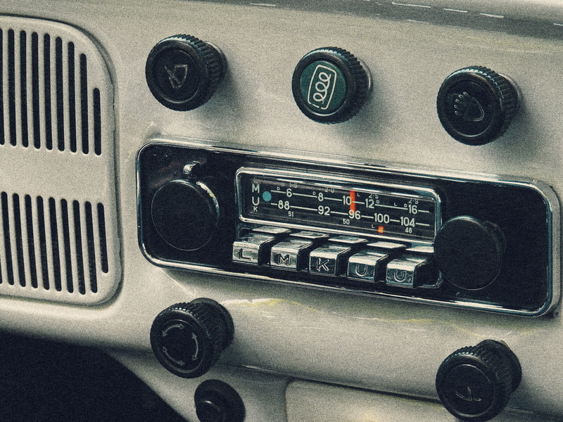analog, motor vehicle, ad, oldi, vehicle, clock, rarity, Old, switch, transistor, oldtimer, silver colored, vw, beetle, control, radio, connection block