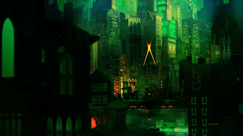 fantasy art, city, Transistor, artwork, 1080P, green, digital art