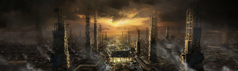 built structure, city, sky, religion, sunlight, sun, industry, nature, smoke - physical structure, outdoors, 4K, scenics - nature, building, Deus Ex: Mankind Divided