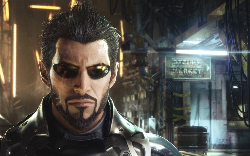 portrait, text, real people, 1080P, illuminated, fashion, Adam Jensen, looking at camera, young men, night, lifestyles, Deus Ex, focus on foreground, glasses