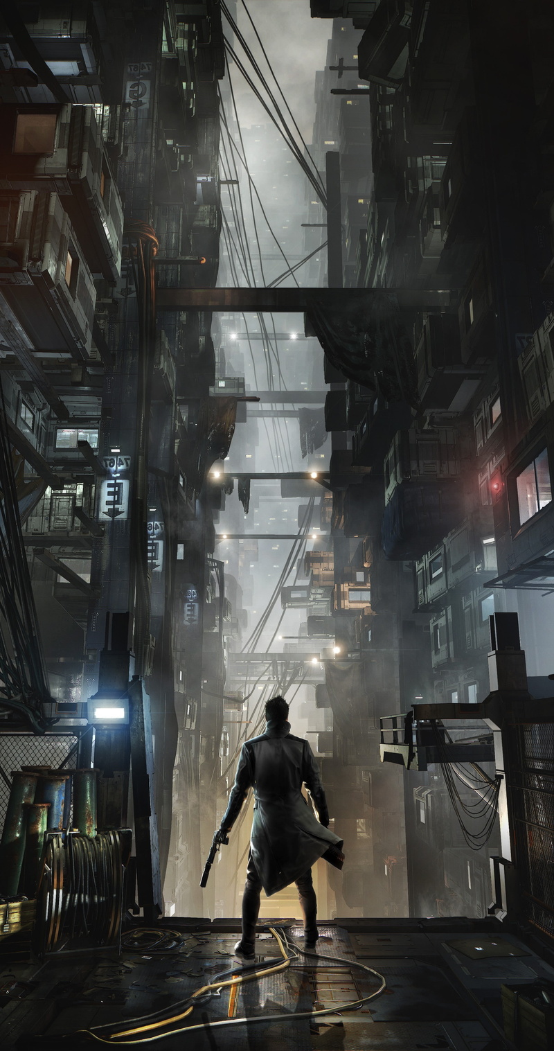 Futuristic, Deus Ex: Mankind Divided, architecture, occupation, digital composite, real people, technology, equipment, cyberpunk, modern, standing, 4K