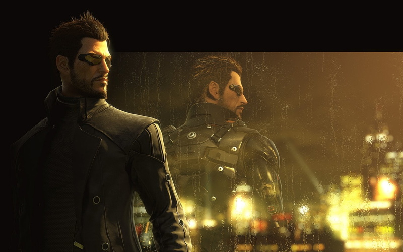 rain, 720P, adam, game, jensen, cyberpunk, window