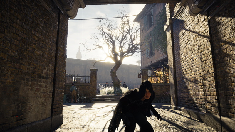 bare tree, building, winter, Abstergo, leisure activity, architecture, Evie Frye, outdoors, women, Assasins Creed Syndicate, one person, day, wall, city