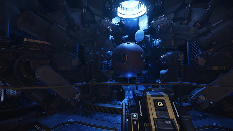 high angle view, first-person shooter, no people, screen shot, connection, control, 4K, CryEngine, pipe - tube, black, illuminated, equipment, Star Citizen