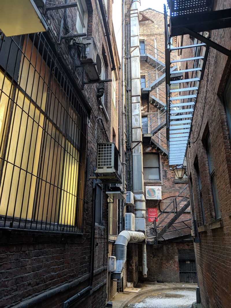 staircase, window, building exterior, no people, built structure, old, entrance, day, house, building, door, manchester, roof, outdoors, steps and staircases