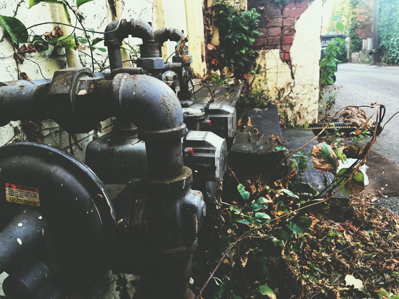 old, urban, 4K, no people, united states, leaf, day, power, ivy, broken, alley, leaves, pipes, plant, building exterior, mode of transportation, steampunk