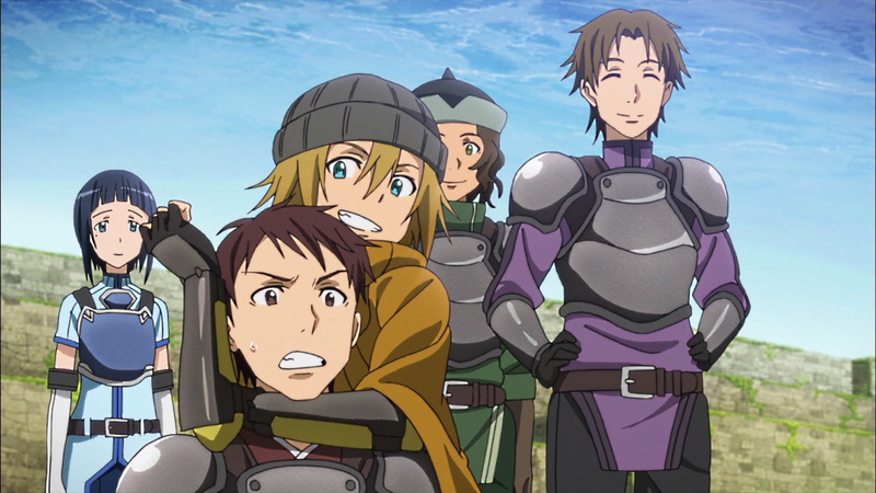 females, mammal, child, Sachi (Sword Art Online), Tetsuo (Sword Art Online), women, cloud - sky, adult, creativity, Ducker (Sword Art Online), three people