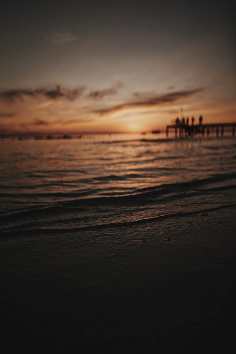 ocean, dusk, water, nature, 4K, maldives, orange color, sky, cloud - sky, bathalaa, tranquility, land, idyllic, horizon, costal, sonyalpha