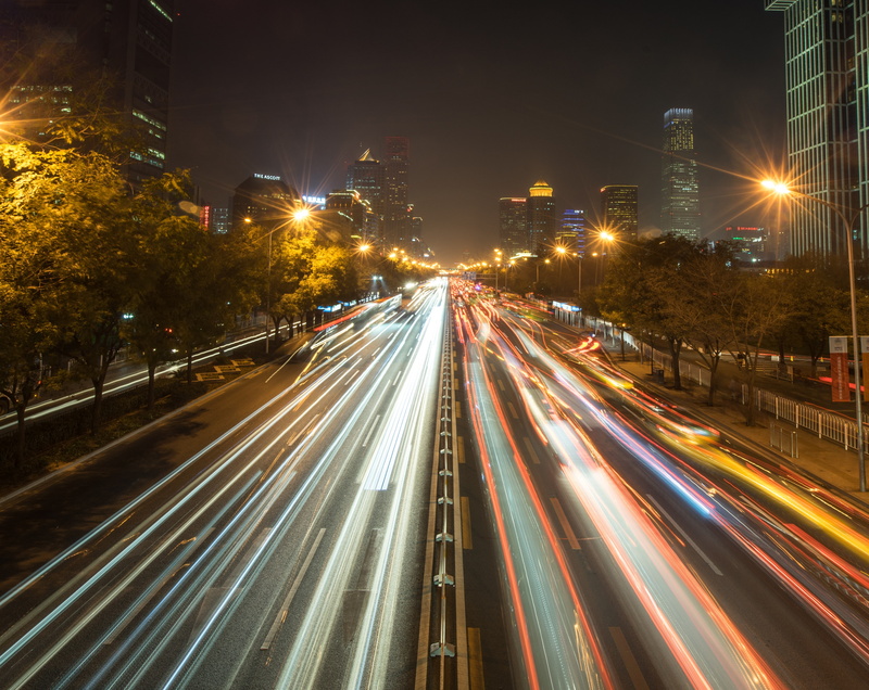 speed, street light, Night, light trail, highway, photography, sonyalpha, road, blurred motion, beijing, cityscape, guomao, Traffic, motion, Lights, office building exterior
