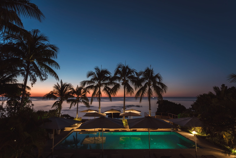 scenics - nature, night, sky, outdoors, coconut palm tree, sea, palm tree, plant, swimming, beauty in nature, water, vacation, travel destinations, yellow