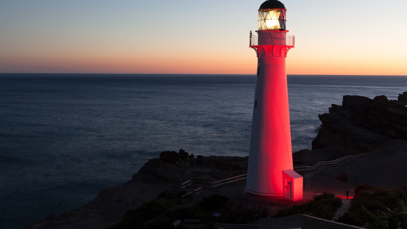 castle point lighthouse, protection, lighthouse, promontory, tower, tranquility, beauty in nature, 4K, no people, wellington, safety, horizon, scenics - nature
