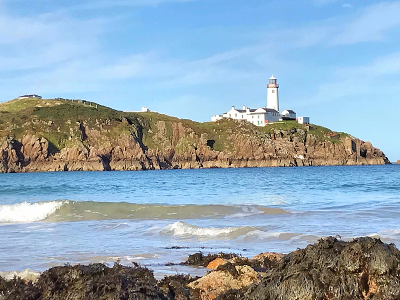 cliffs, water, northern ireland, fanad head lighthouse, irish coast, day, point, lighthouse, building exterior, green, rock - object, ocean, no people