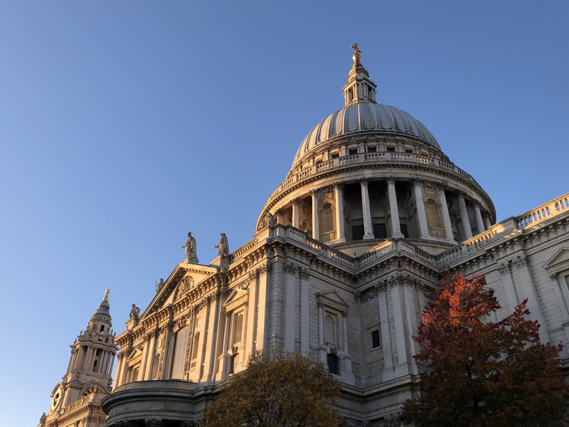 spire, tree, travel destinations, built structure, government, dome, ancient, christopher wren, st pauls cathedral (stop sk), landmark, building, day, architecture