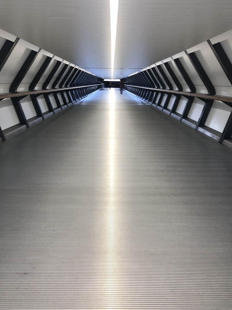 road, runway, shiny, building, no people, handrail, black, warehouse, connection, boardwalk, staircase, direction, greater london, flooring, the way forward
