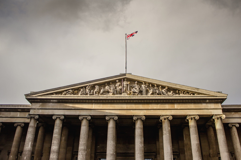 no people, day, history, patriotism, flag, 4K, architecture, pediment, red, nature, london, british, art, low angle view, greek, building exterior, the past