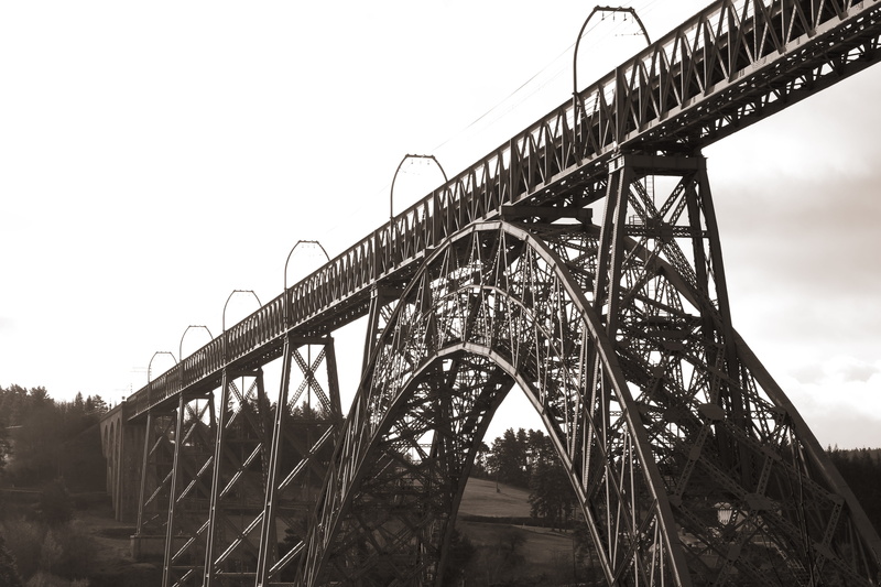 low angle view, clear sky, transportation, construction, outdoors, architecture, built structure, france, arch bridge, bridge - man made structure, bridge