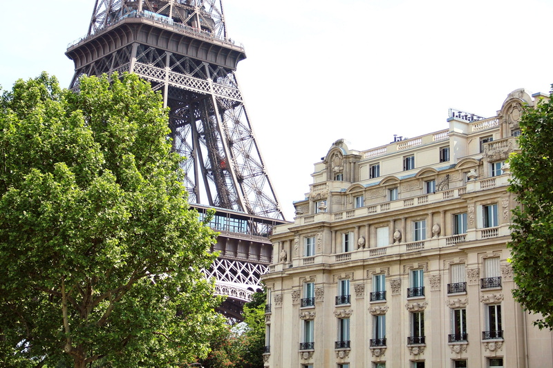 1080P, France, green, Eiffel Tower, house, Paris, architecture, trees, the building, the city, La tour Eiffel