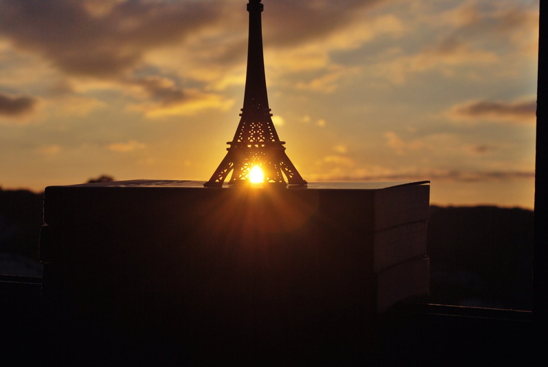 metal, window, architecture, lens flare, sunbeam, cloud - sky, built structure, sun, nature, bright, La tour Eiffel, close-up, figurine, outdoors, books