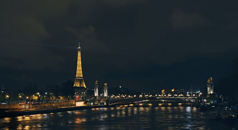no people, tall - high, outdoors, building, France, sky, night, cityscape, illuminated, office building exterior, river, nature, architecture, Eiffel Tower
