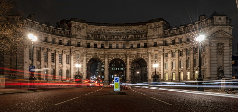 London, Admiralty Arch, excerpt, 1080P, the building, night, road, movement, arch, lights, England