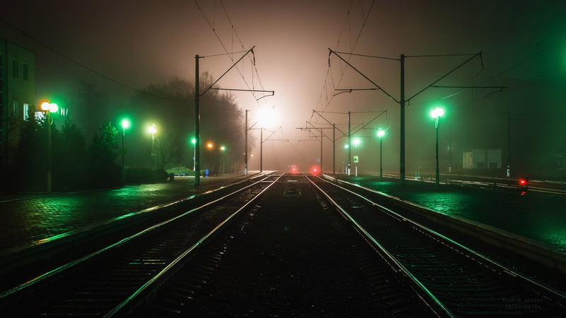 vanishing point, 4K, track, lighting equipment, cars, diminishing perspective, headlights, the evening, excerpt, blur, direction, sky, illuminated, architecture