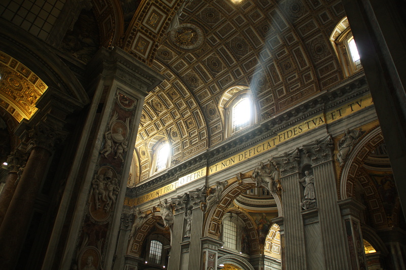 the past, architecture, interior, belief, illuminated, building, cathedral, place of worship, craft, low angle view, st. peters basilica, tourism, spirituality