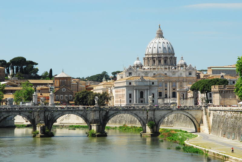 bridge - Man Made Structure, architecture, Saint Peters, Saint, vatican, no people, panoramic, landmarks, architecture And Buildings, river, built structure