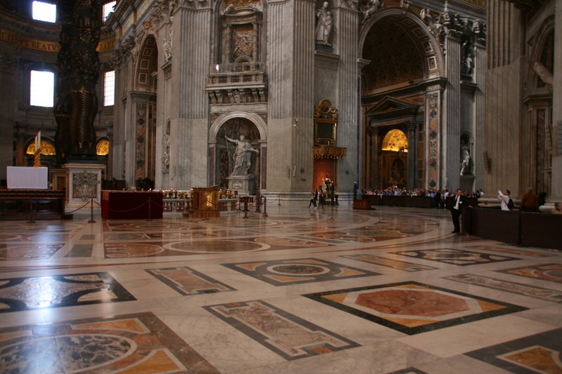 cathedral, travel destinations, architecture, 4K, place of worship, illuminated, spirituality, st peters basilica, tiled floor, tourism, arch, church