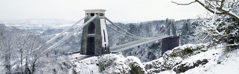 bridge winter bristol england clifton suspension bridge, 2K