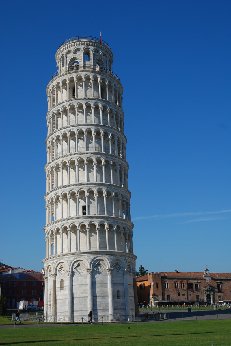 day, history, the past, ancient civilization, renaissance, tourism, leaning Tower of Pisa, italia, the leaning tower, baptistery, holidays, pisa, blue