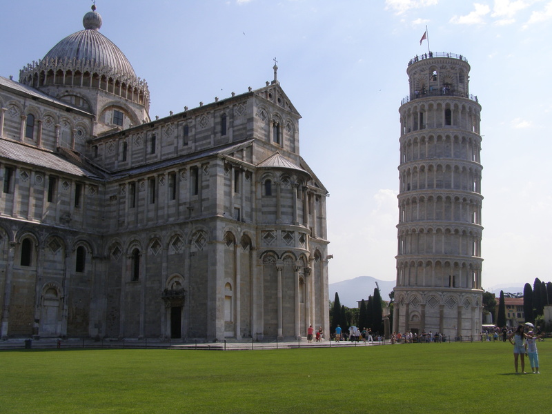 building, place of worship, monument, grass, religion, ancient civilization, the past, history, built structure, outdoors, day, 2K, tourism, pisa, tower