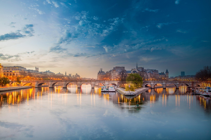 transportation, tourism, no people, illuminated, cloud - sky, town, reflection, uK, sunset, cityscape, capital Cities, city Life, paris, bridge, waterfront