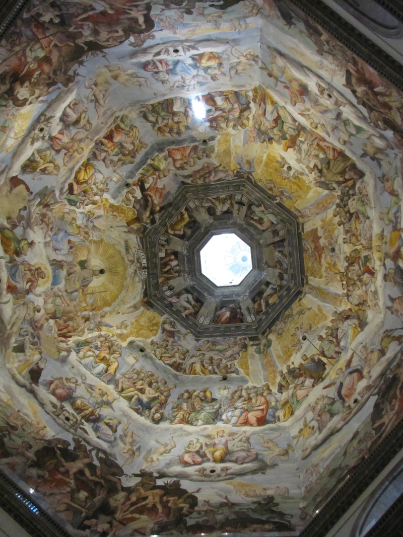 church, cupola, ceiling, architecture, belief, building, dome, florence, place of worship, no people, the past, day, art and craft, directly below, mural