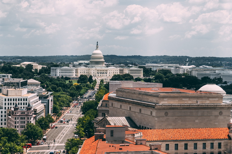 government, cityscape, nature, domed, pennsylvania ave, city, washington, building, dome, metropolis, scenery, outdoors, architecture, dc, sky, building exterior