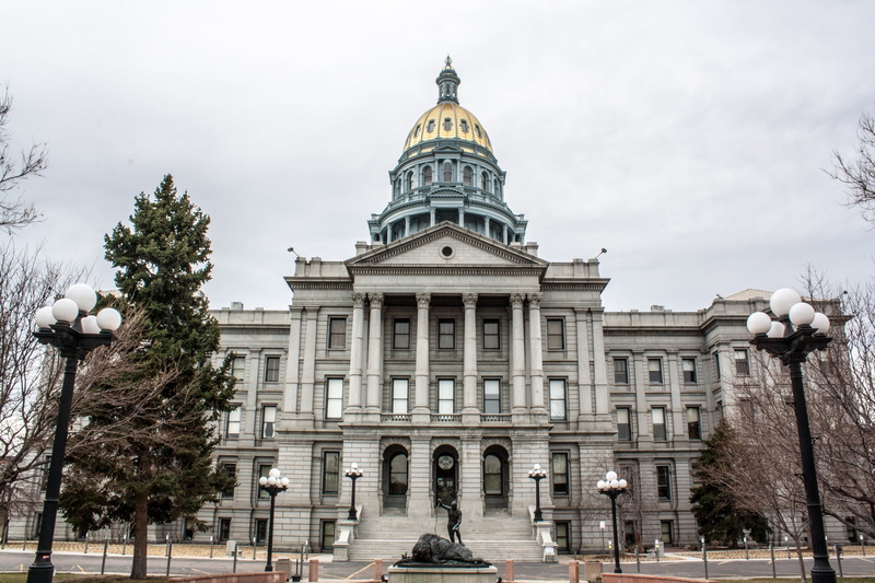 colorado, building exterior, denver, low angle view, 4K, no people, day, gray, architecture, denver colorado, government, facade, travel destinations