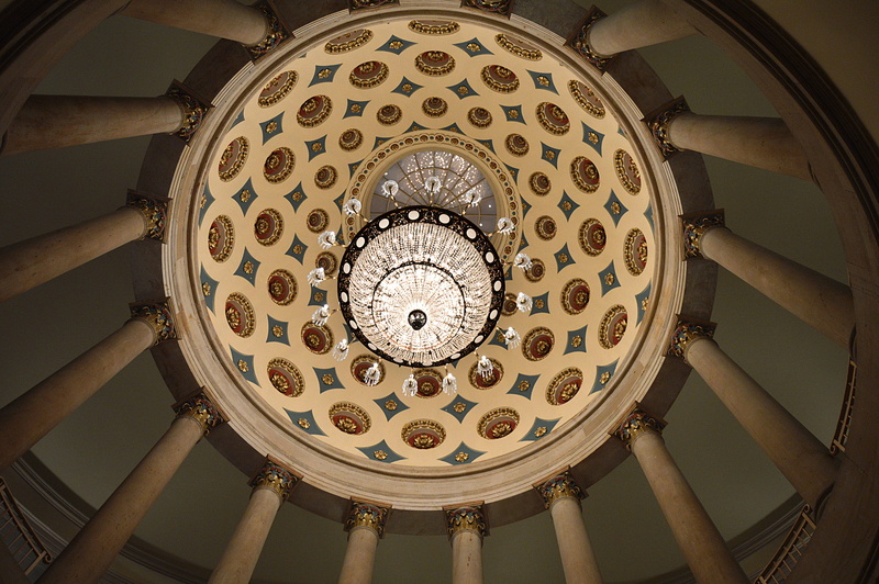 low angle view, 2K, building, ornate, ceiling, rotunda, geometric shape, minute hand, built structure, clock, house of representatives, united states