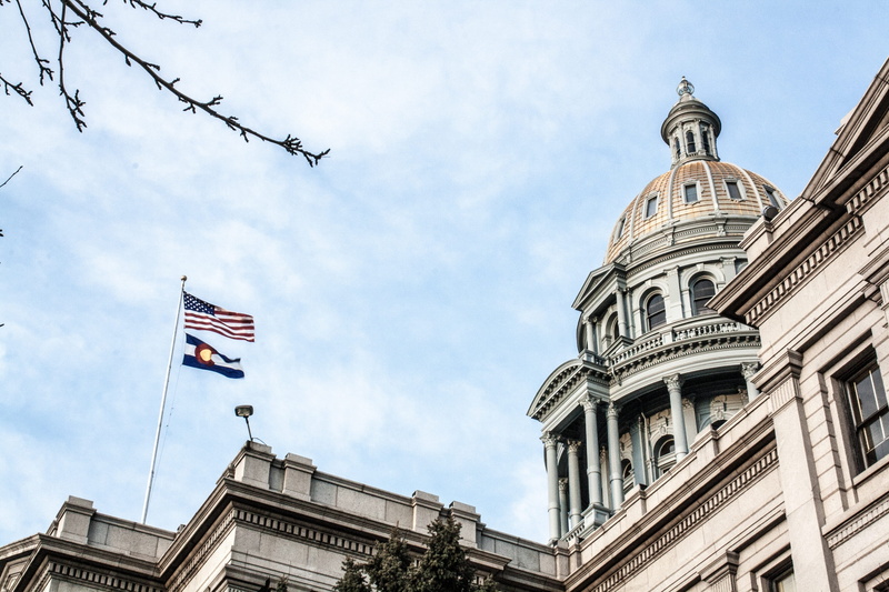 sky, capital, patriotism, building, national icon, day, denver colorado, building exterior, architecture, cap hill, outdoors, government, the past, gold