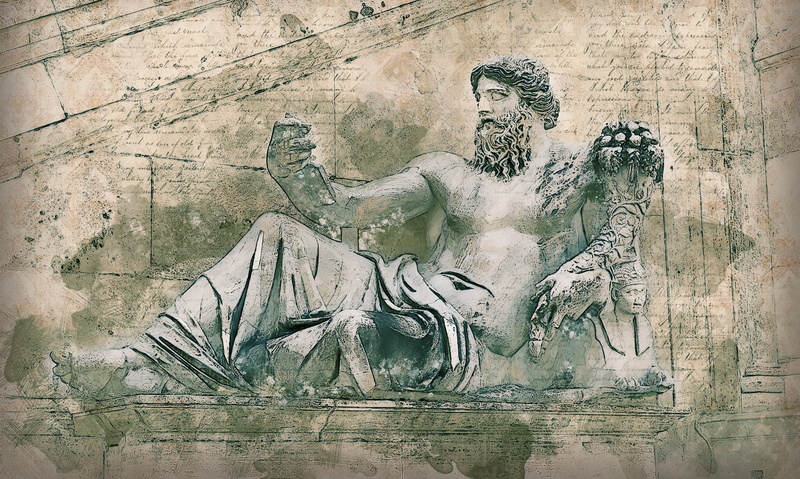 statue, palace, man, women, digital creation, digital manipulation, religion, roman, painted, travel, male likeness, paint, craft, old script style, representation