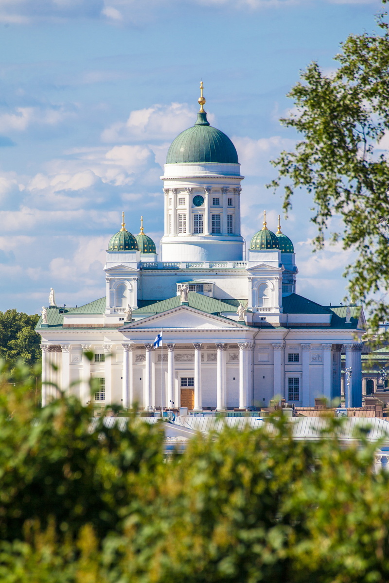 green color, church, plant, dome, travel, religion, nature, built structure, building, helsinki cathedral, no people, 5K, building exterior, cloud - sky