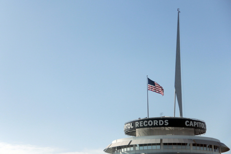 freedom, building, day, no people, low angle view, capitol records building, rule of thirds, lax, democracy, sky, building exterior, pride, built structure